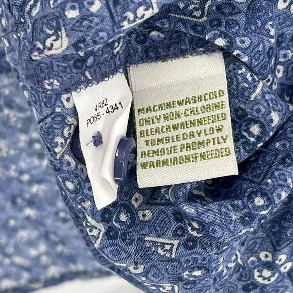 Orvis 100% Cotton Wrinkle Resistant Long Sleeve Button Up Shirt Women‎ 14 Blue - Picture 4 of 4